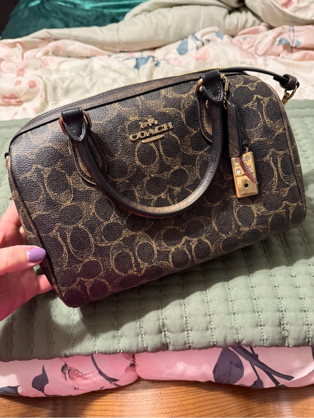 Coach Rowan Loved Signature Canvas w Charms NWT